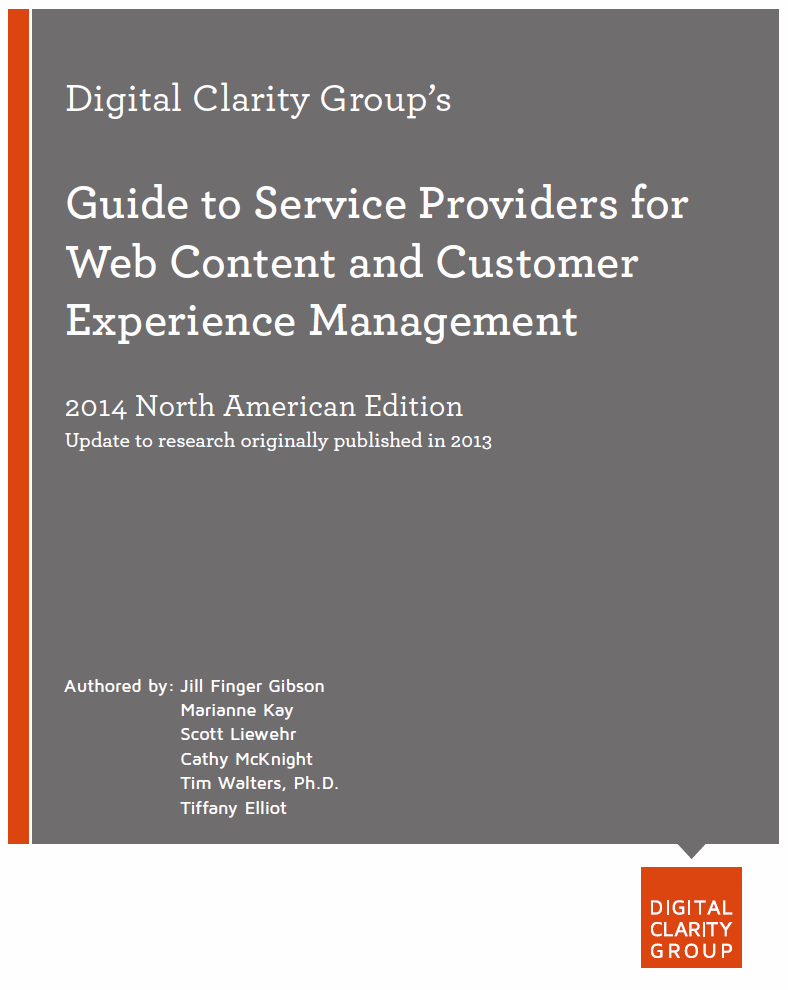 The 2014 North American Edition of the Guide to Service Providers for eb Content and Customer Experience Management