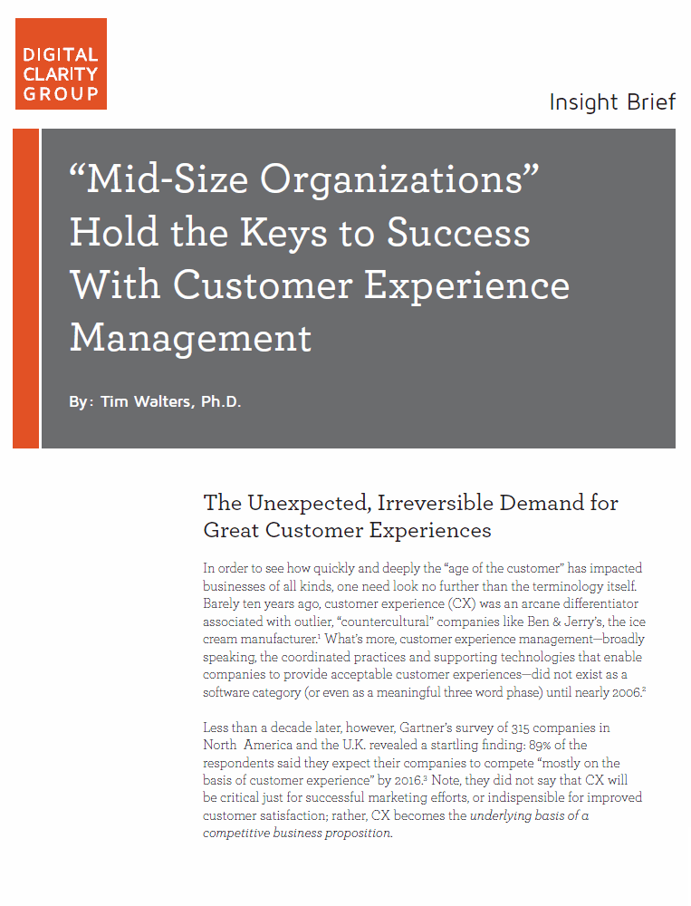 Mid-Size Organizations Hold the Keys to Success With Customer Experience Management