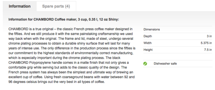 Body coffee maker text description